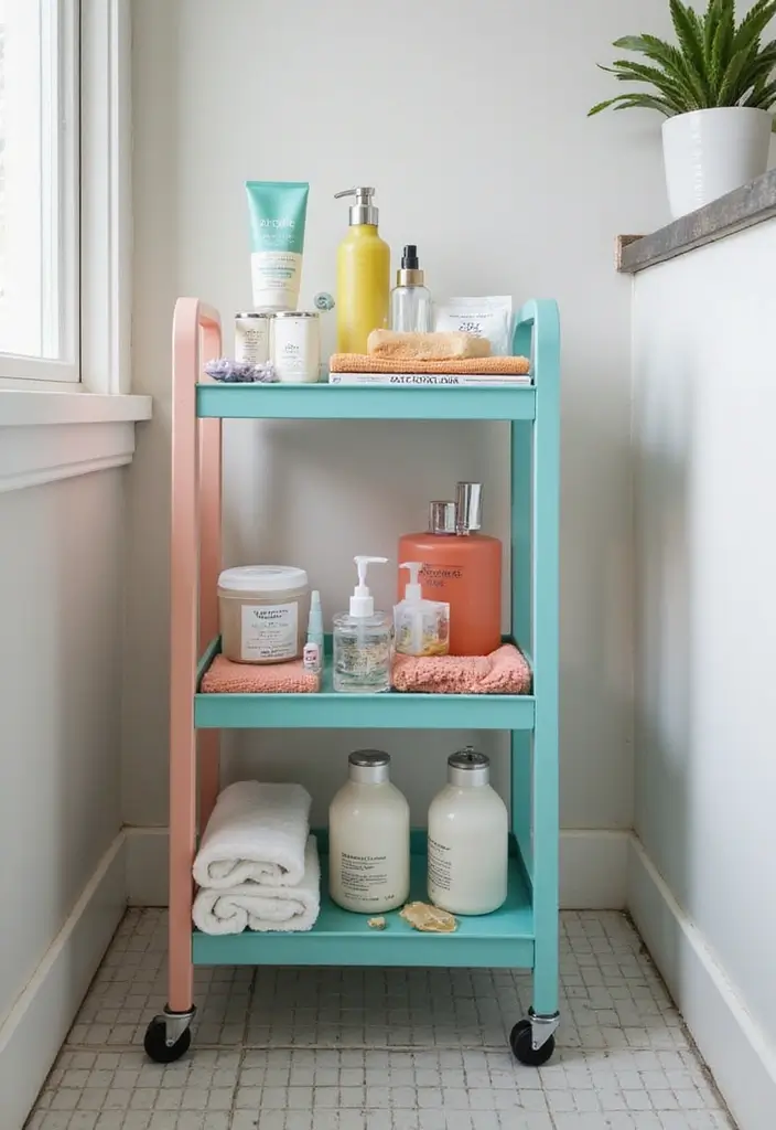 21 Bathroom Storage Hacks That'll Transform Your Tiny Space into a Dream Oasis! - 11. Vertical Storage Carts 1