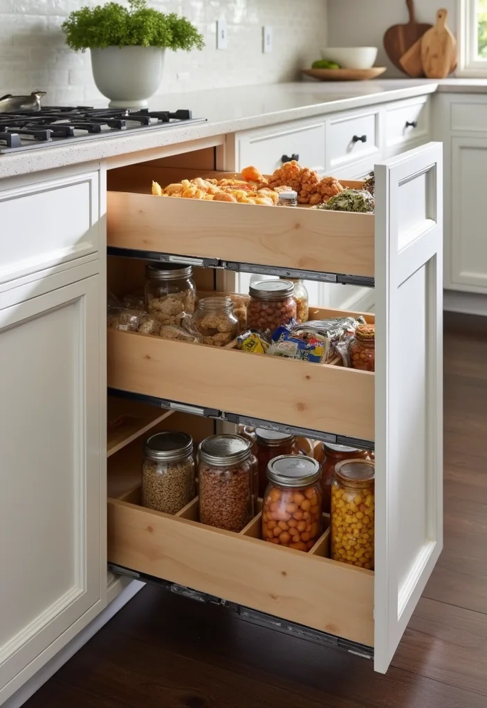 22 Space-Saving Kitchen Organization Hacks (Your Friends Will Ask for #10!) - 2. Pull-Out Pantry