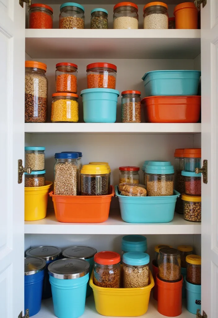 22 Space-Saving Kitchen Organization Hacks (Your Friends Will Ask for #10!) - 21. Use of Color-Coded Containers