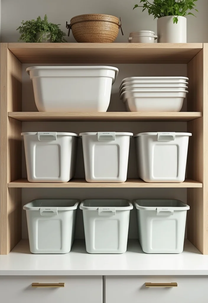 22 Space-Saving Kitchen Organization Hacks (Your Friends Will Ask for #10!) - 4. Stackable Storage Bins