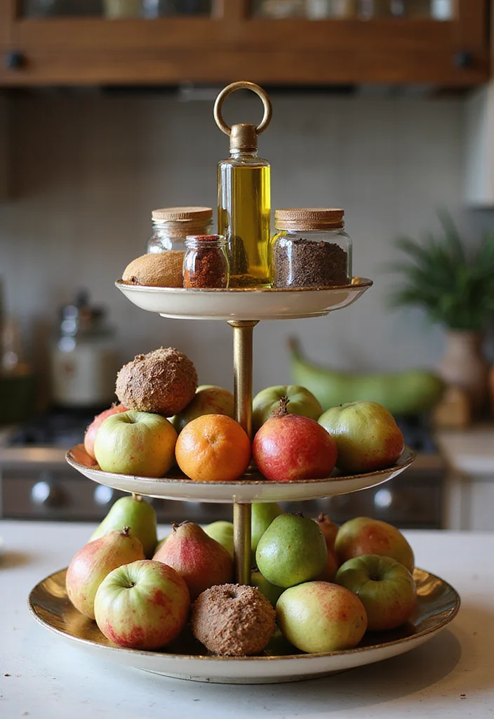 22 Space-Saving Kitchen Organization Hacks (Your Friends Will Ask for #10!) - 6. Tiered Serving Trays