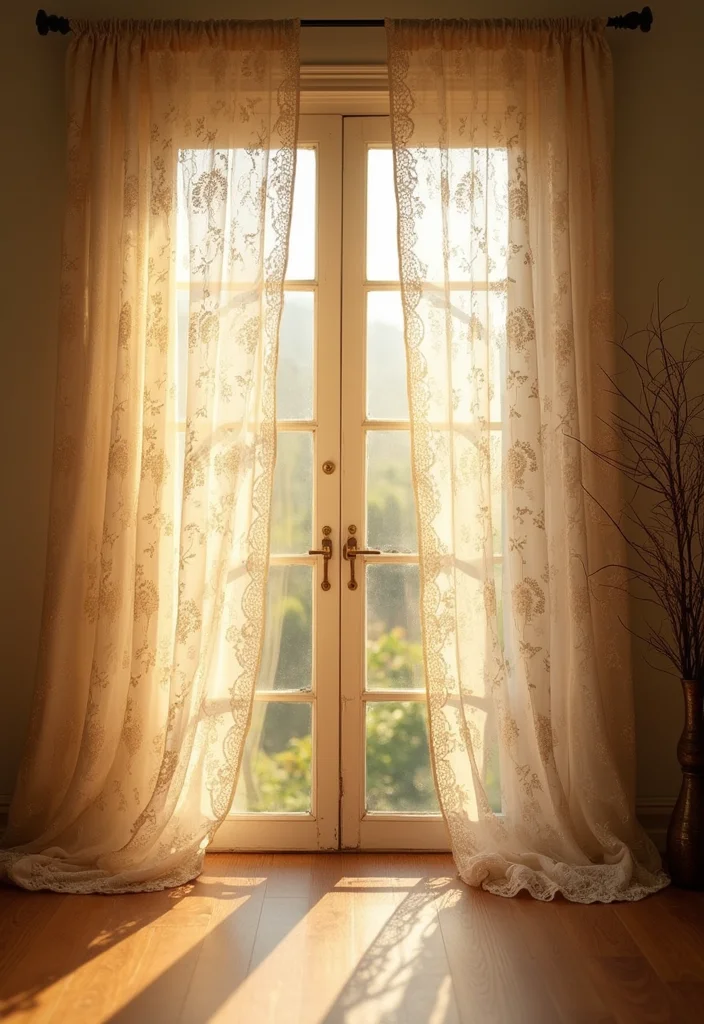 25 Castlecore Decor Ideas That'll Make Your Home Feel Like a Fairy Tale (You Won't Believe #12!) - 1. Enchanting Lace Curtains