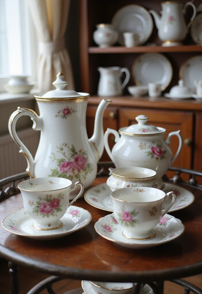 25 Castlecore Decor Ideas That'll Make Your Home Feel Like a Fairy Tale (You Won't Believe #12!) - 13. Vintage Tea Sets