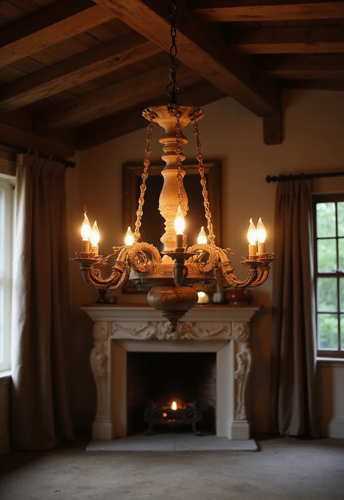 25 Castlecore Decor Ideas That'll Make Your Home Feel Like a Fairy Tale (You Won't Believe #12!) - 19. Rustic Chandeliers