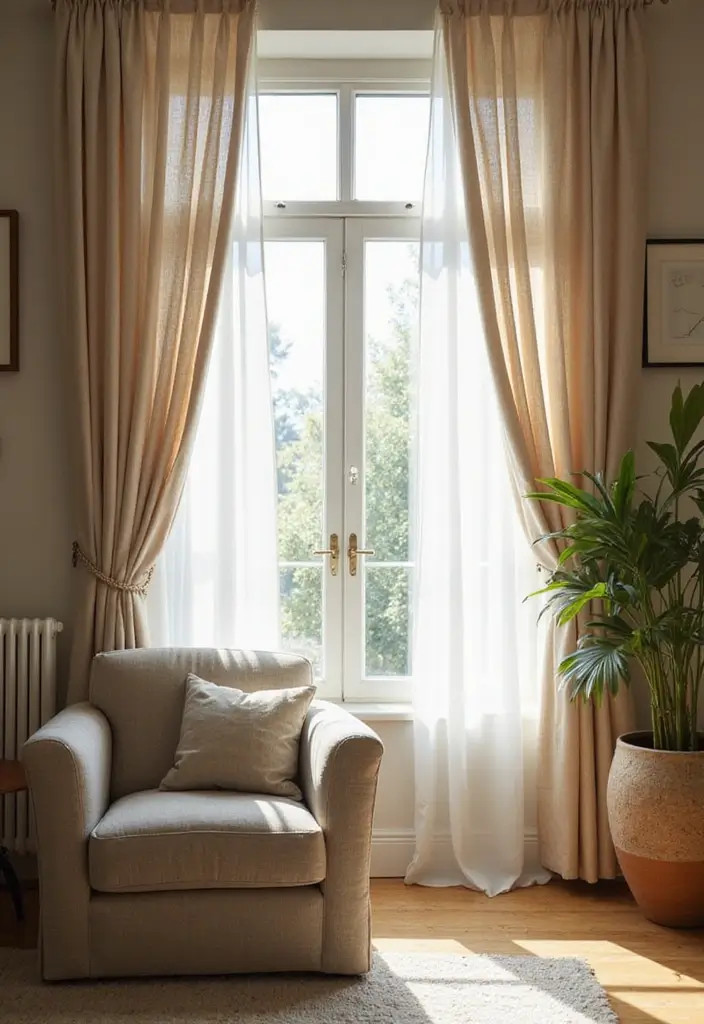 25 Cozy Living Room Decor Ideas That Will Make You Want to Snuggle Up Forever! - 14. Soft Draperies