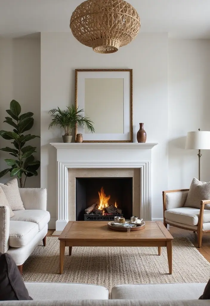 25 Cozy Living Room Decor Ideas That Will Make You Want to Snuggle Up Forever! - 19. A Fireplace Focal Point