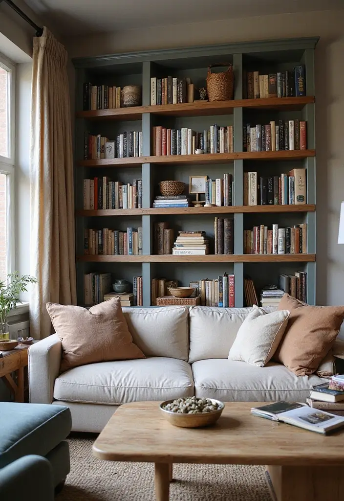 25 Cozy Living Room Decor Ideas That Will Make You Want to Snuggle Up Forever! - 20. Beautiful Bookshelves