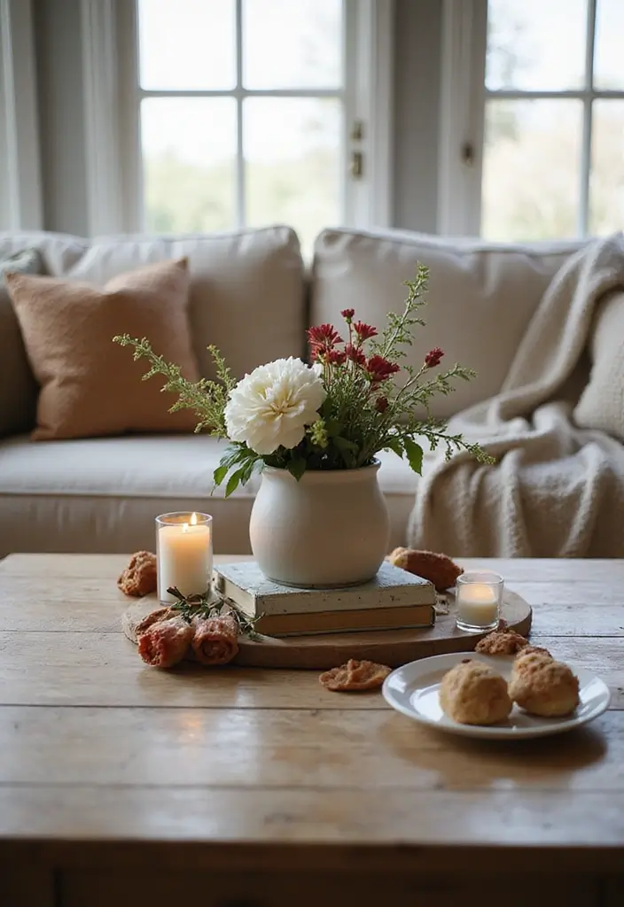 25 Cozy Living Room Decor Ideas That Will Make You Want to Snuggle Up Forever! - 24. Unique Centerpieces
