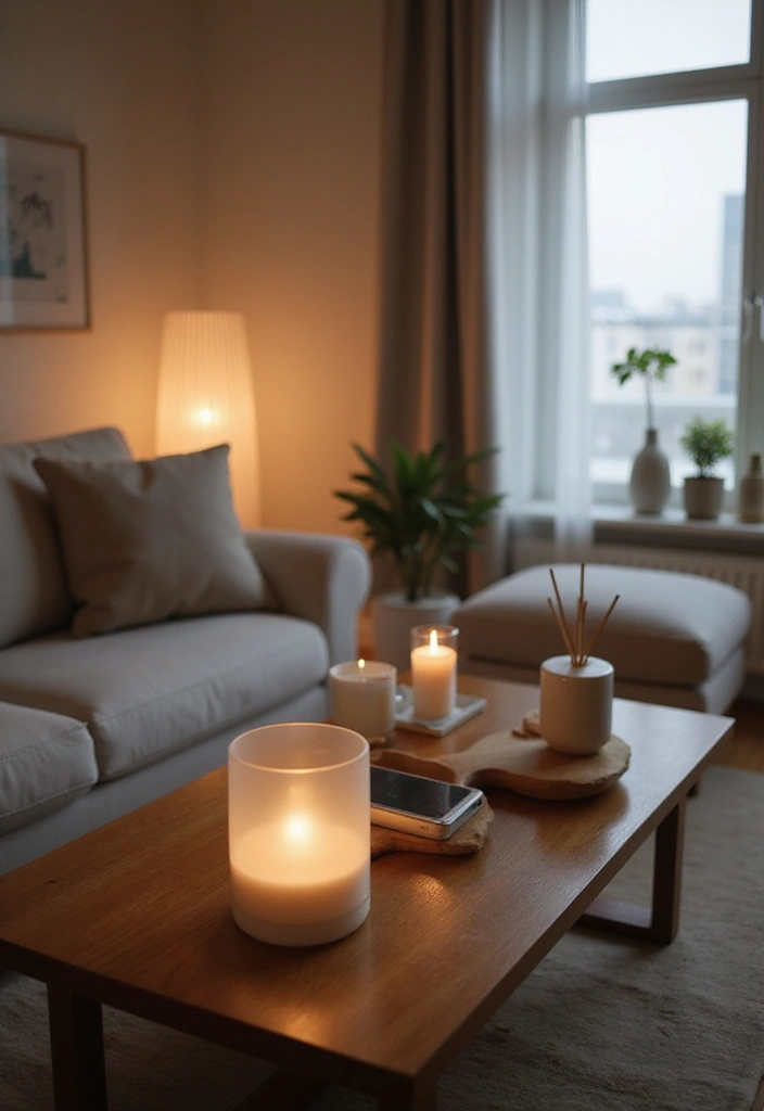 25 Cozy Living Room Decor Ideas That Will Make You Want to Snuggle Up Forever! - 25. Soundscapes and Aromas