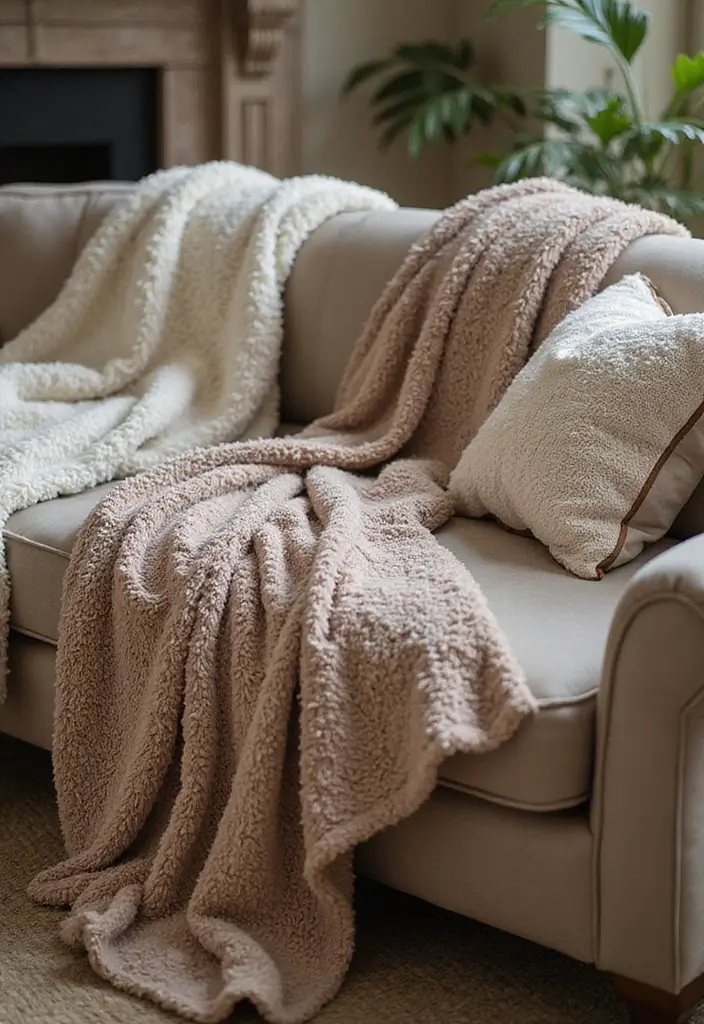 25 Cozy Living Room Decor Ideas That Will Make You Want to Snuggle Up Forever! - 7. Snug Throws