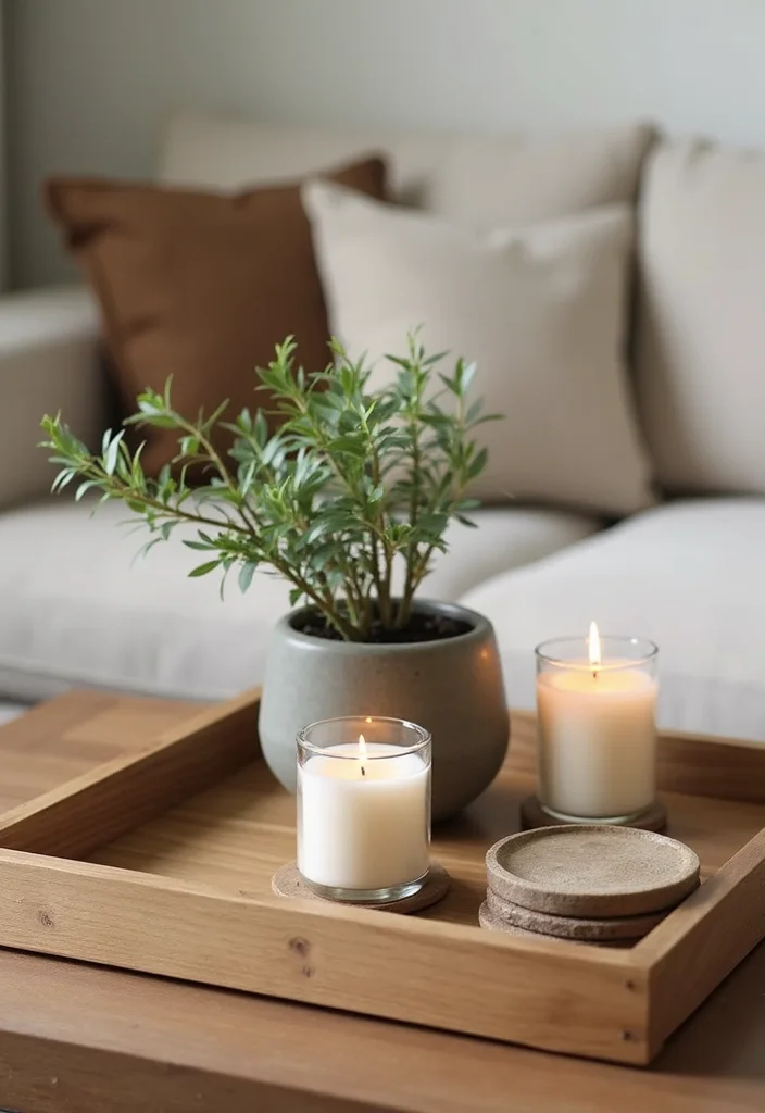 25 Living Room Ideas That'll Make Your Home the Coziest Spot on the Block! - 24. Use Decorative Trays for Organization 1