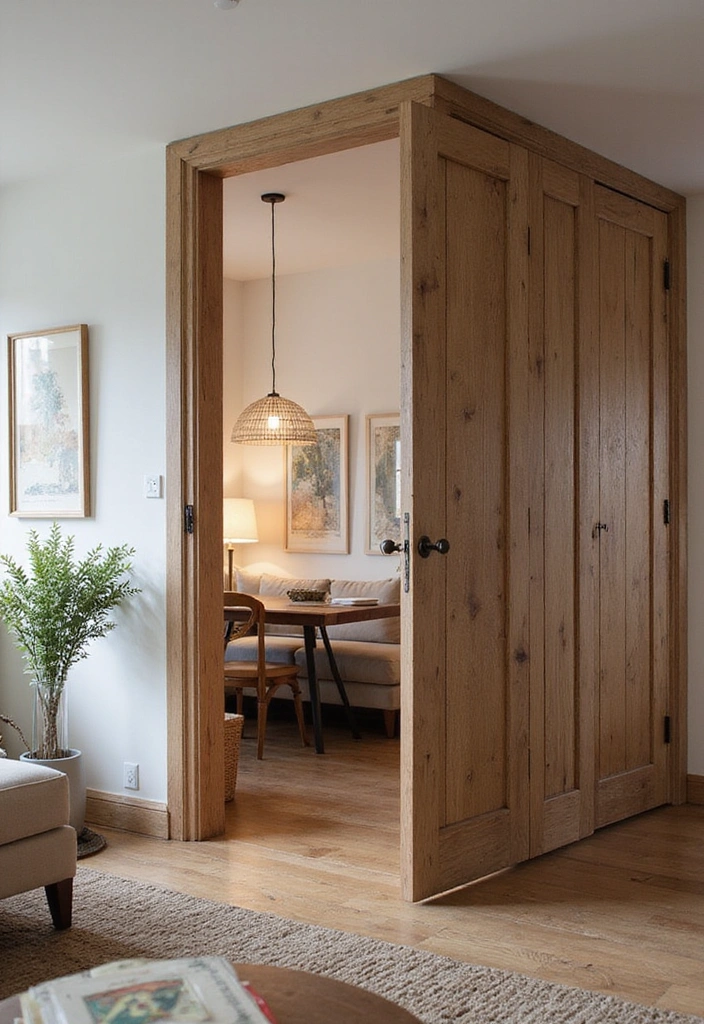 25 Rustic Wood Home Decor Ideas That'll Make You Say 'Wow!' (#14 Is a Game-Changer!) - 13. Wooden Room Dividers