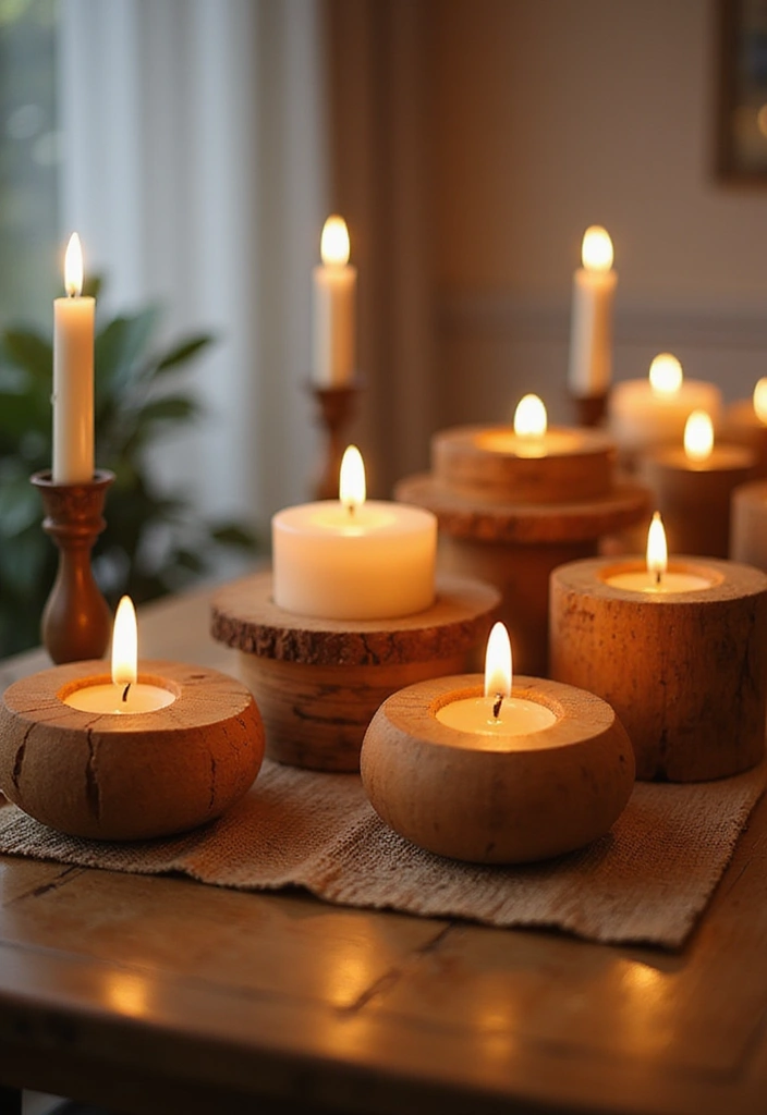 25 Rustic Wood Home Decor Ideas That'll Make You Say 'Wow!' (#14 Is a Game-Changer!) - 4. Wooden Candle Holders