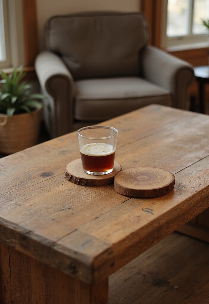 25 Rustic Wood Home Decor Ideas That'll Make You Say 'Wow!' (#14 Is a Game-Changer!) - 9. Wooden Coasters