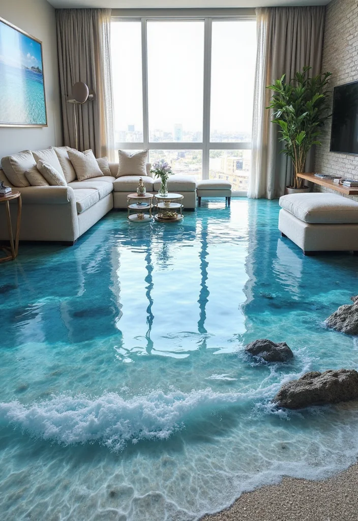 10 Stunning 3D Epoxy Floor Designs That Will Transform Your Home! - 1. Ocean Dreamscape 1