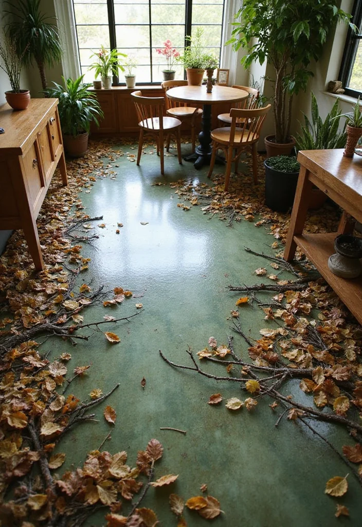 10 Stunning 3D Epoxy Floor Designs That Will Transform Your Home! - 3. Forest Floor Fantasy 1