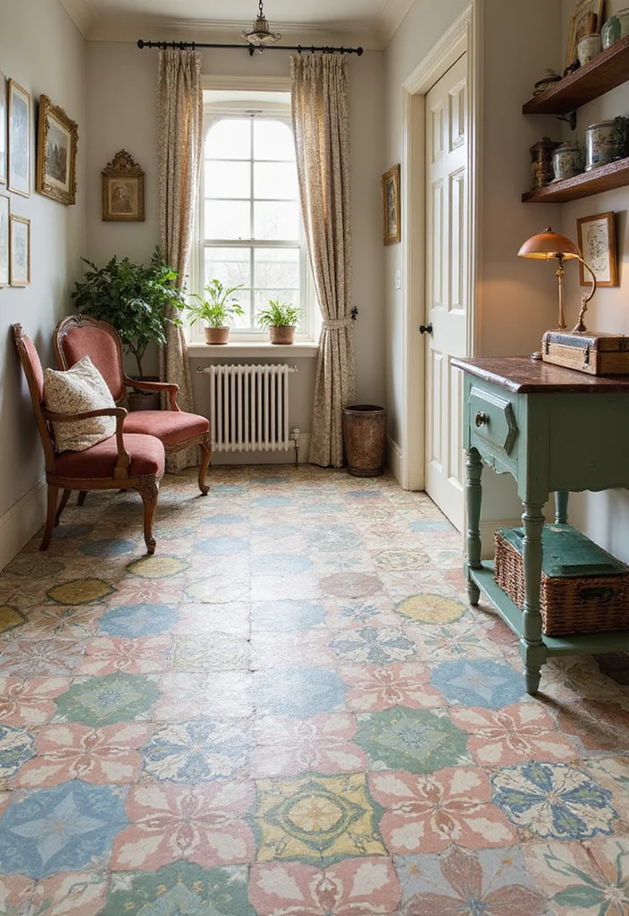 10 Stunning 3D Epoxy Floor Designs That Will Transform Your Home! - 8. Vintage Charm 1