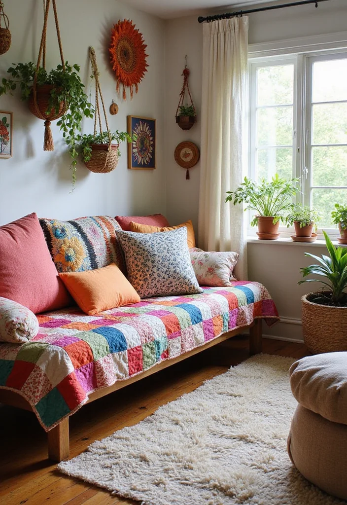 12 Bohemian Summer Room Ideas That'll Brighten Your Spirit (You Won't Believe #6!) - 1. Layered Textiles for Comfort 1