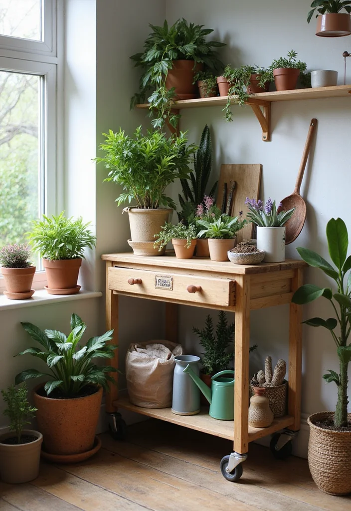 12 Stunning Room with Plants Ideas That’ll Transform Your Space Forever! - 12. Plant Care Stations: Beauty Meets Function 1