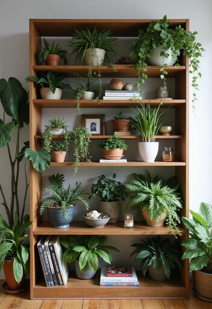 12 Stunning Room with Plants Ideas That’ll Transform Your Space Forever! - 5. A Plant Shelfie: Create Your Own Indoor Garden 1