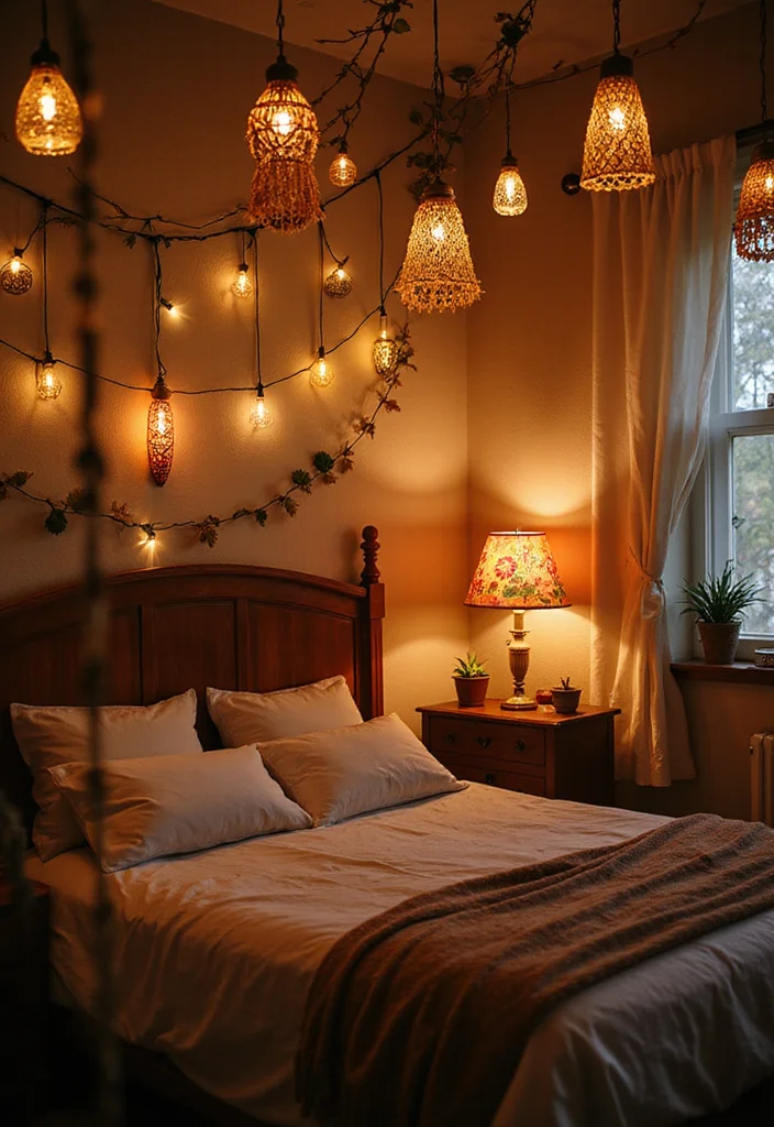 18 Stunning Bohemian Bedroom Inspirations That Will Transform Your Space! - 6. Whimsical Lighting 1