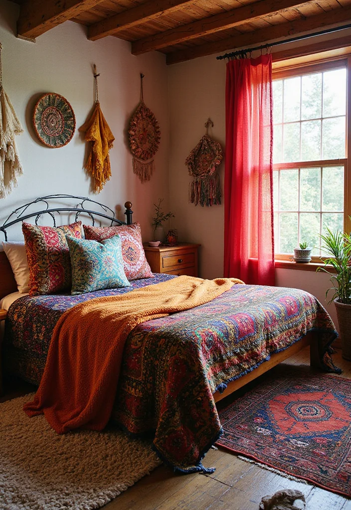 18 Stunning Bohemian Bedroom Inspirations That Will Transform Your Space! - 7. Incorporating Textiles 1