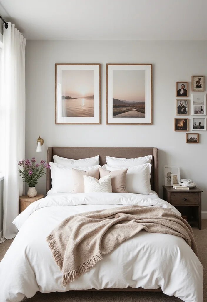 18 Tranquil Bedroom Makeover Ideas That'll Make You Want to Stay in Bed Forever (Check Out #12!) - 5. Calming Artwork to Inspire Peace 1