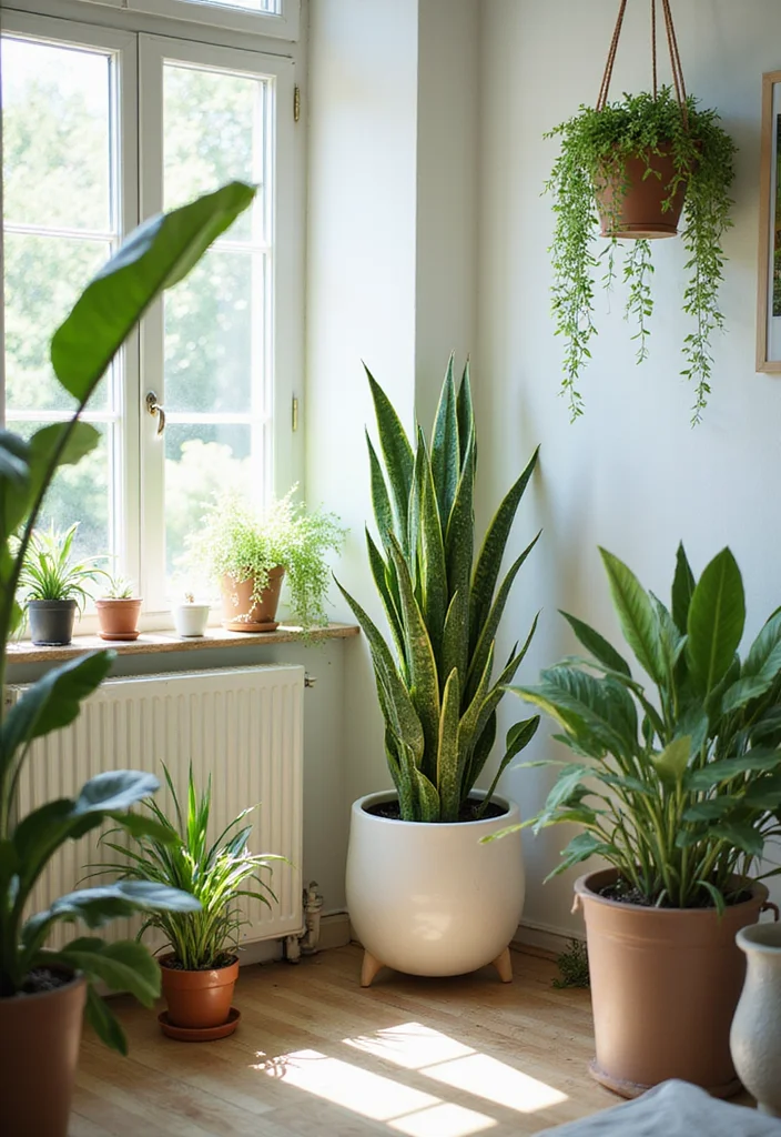 18 Tranquil Bedroom Makeover Ideas That'll Make You Want to Stay in Bed Forever (Check Out #12!) - 6. Indoor Plants for Fresh Air and Serenity 1