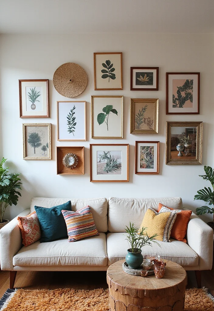 20 Stunning Anthropologie Decor Ideas That'll Turn Your Living Room into a Boho Paradise! - 3. Gallery Wall 1