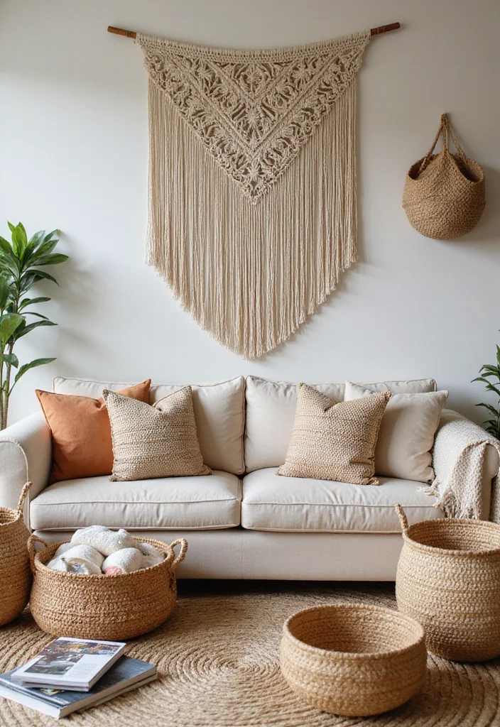 20 Stunning Anthropologie Decor Ideas That'll Turn Your Living Room into a Boho Paradise! - 9. Woven Decor 1