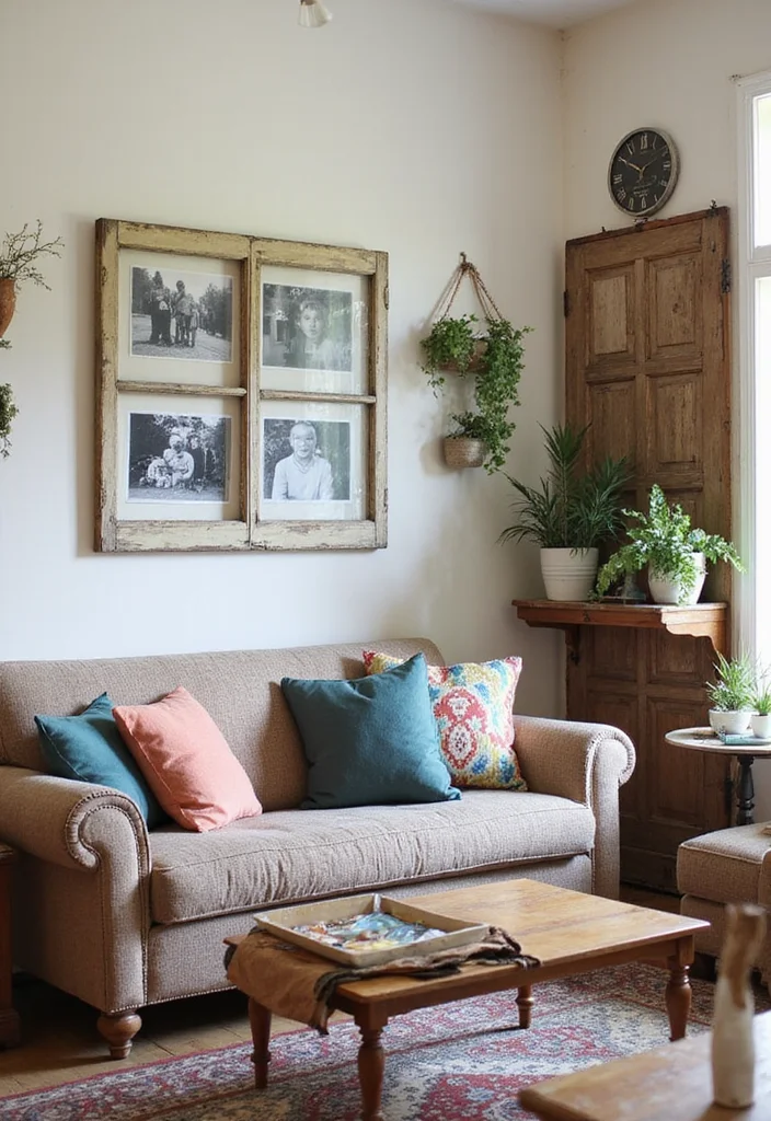 25 Vintage Wall Decor Ideas That Will Transform Your Space Into a Retro Wonderland! - 11. Upcycled Vintage Items 1