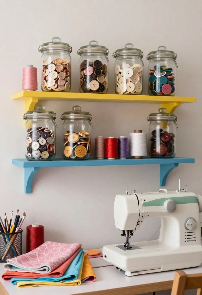 25 Vintage Wall Decor Ideas That Will Transform Your Space Into a Retro Wonderland! - 23. Vintage Craft Supplies as Decor 1