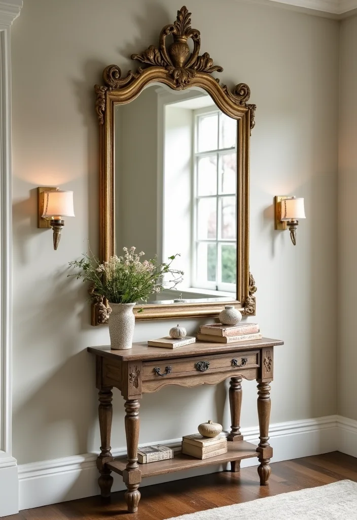 25 Vintage Wall Decor Ideas That Will Transform Your Space Into a Retro Wonderland! - 3. Antique Mirrors 1