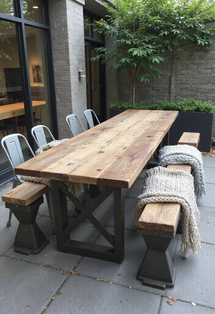 15 Stunning Outdoor Tables That Will Transform Your Patio into an Entertainer's Dream! - 9. Industrial Chic 1