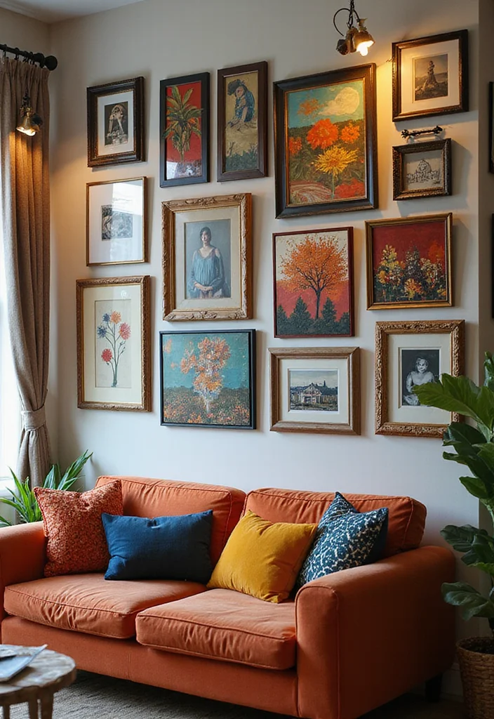 20 Cozy Living Room Ideas That'll Make You Want to Curl Up with a Good Book! (Wait Until You See #11!) - 13. Gallery Walls 1