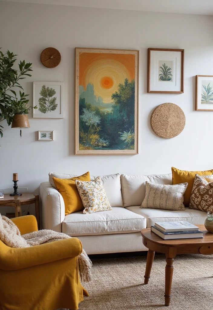 20 Cozy Living Room Ideas That'll Make You Want to Curl Up with a Good Book! (Wait Until You See #11!) - 17. Incorporate Art 1