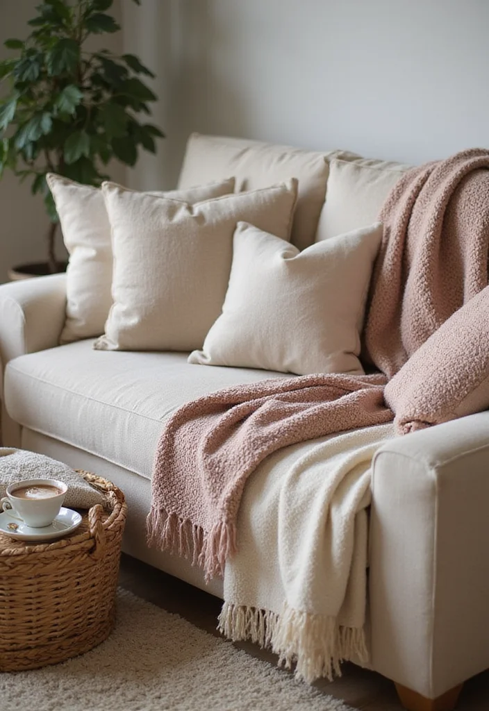 20 Cozy Living Room Ideas That'll Make You Want to Curl Up with a Good Book! (Wait Until You See #11!) - 9. Warm Throws and Blankets 1