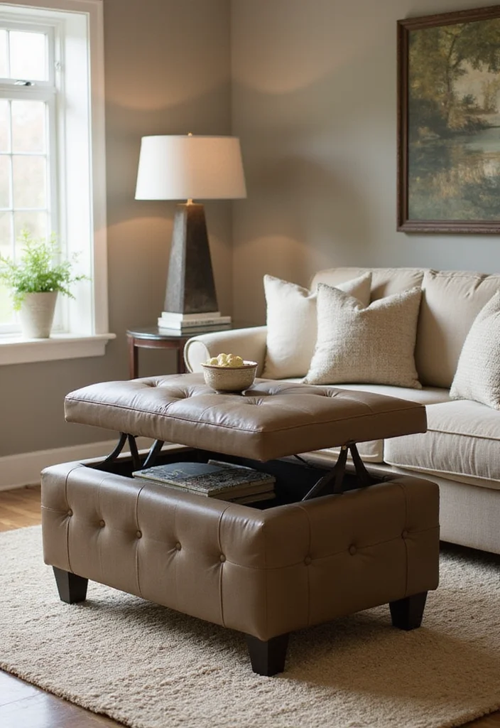 20 Cozy Living Room Ideas That'll Make Your Friends Jealous (You Won't Believe #12!) - 13. Multi-functional Furniture for Versatility 1