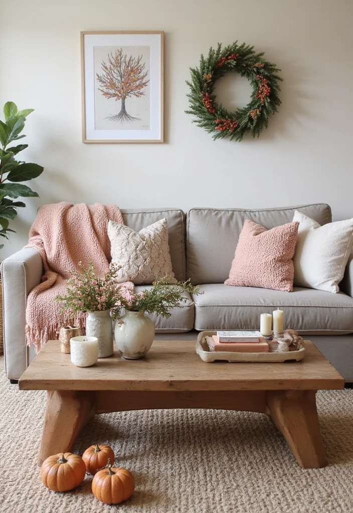 20 Cozy Living Room Ideas That'll Make Your Friends Jealous (You Won't Believe #12!) - 15. Seasonal Decor for a Fresh Look 1