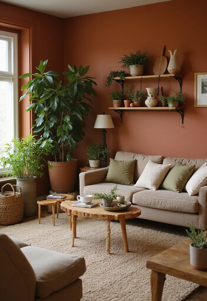 20 Cozy Living Room Ideas That'll Make Your Friends Jealous (You Won't Believe #12!) - 2. Earthy Tones and Natural Elements 1