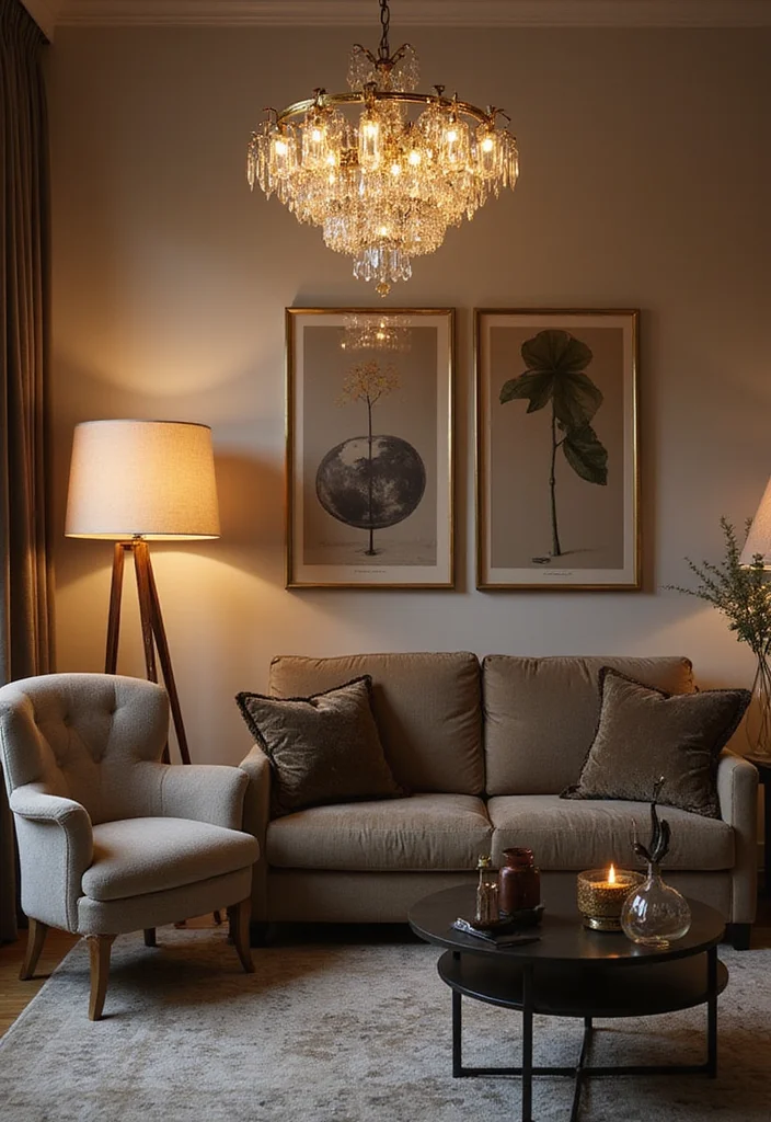 20 Cozy Living Room Ideas That'll Make Your Friends Jealous (You Won't Believe #12!) - 4. Statement Lighting Fixtures 1