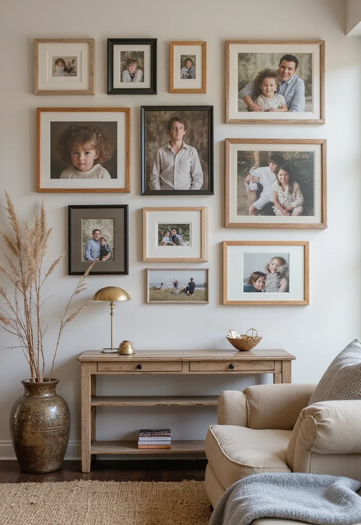 20 Living Room Ideas That'll Make You Want to Curl Up and Never Leave! (#7 Is a Game Changer!) - 17. Personal Touches with Family Photos 1