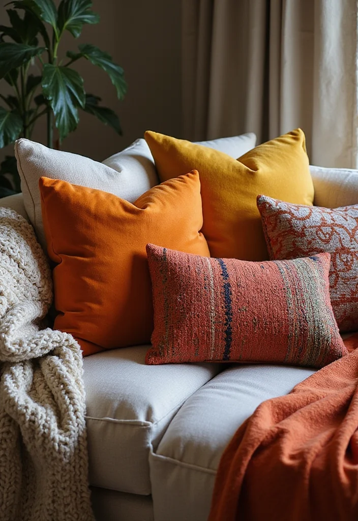 20 Living Room Ideas That'll Make You Want to Curl Up and Never Leave! (#7 Is a Game Changer!) - 19. Playful Textures with Pillows and Throws 1