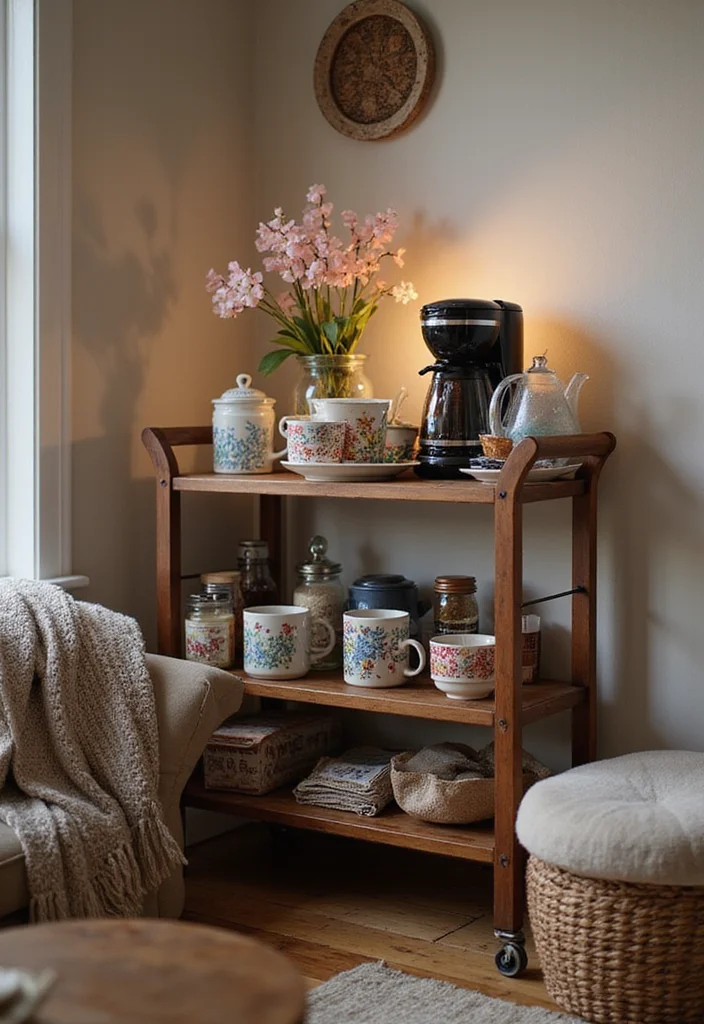 20 Living Room Ideas That'll Make You Want to Curl Up and Never Leave! (#7 Is a Game Changer!) - 20. Cozy Up with a Hot Beverage Station 1