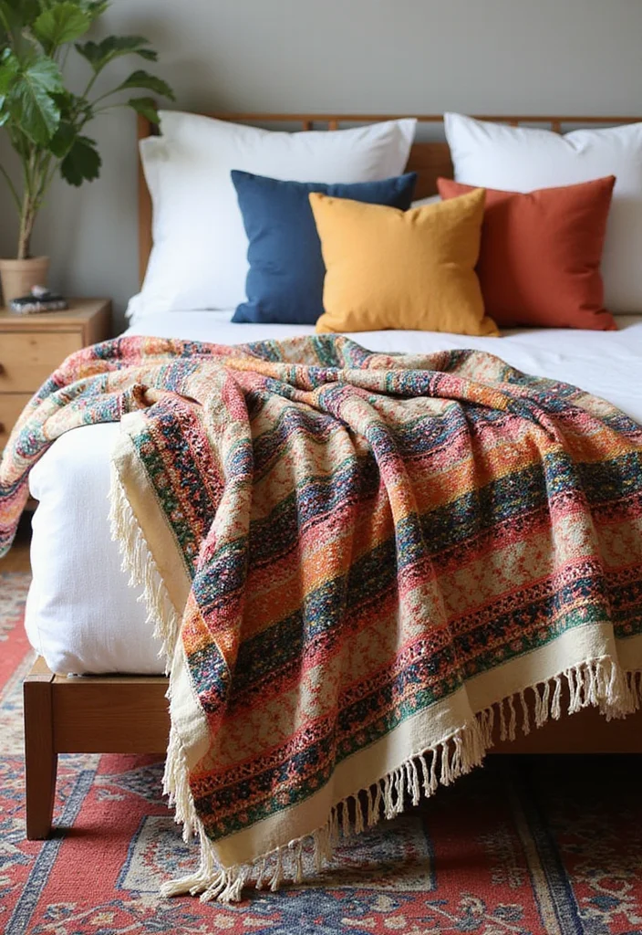 21 Dreamy Bedroom Makeovers That Cost Less Than $100 (You Won't Believe #7!) - 16. Bohemian Throw Blankets 1