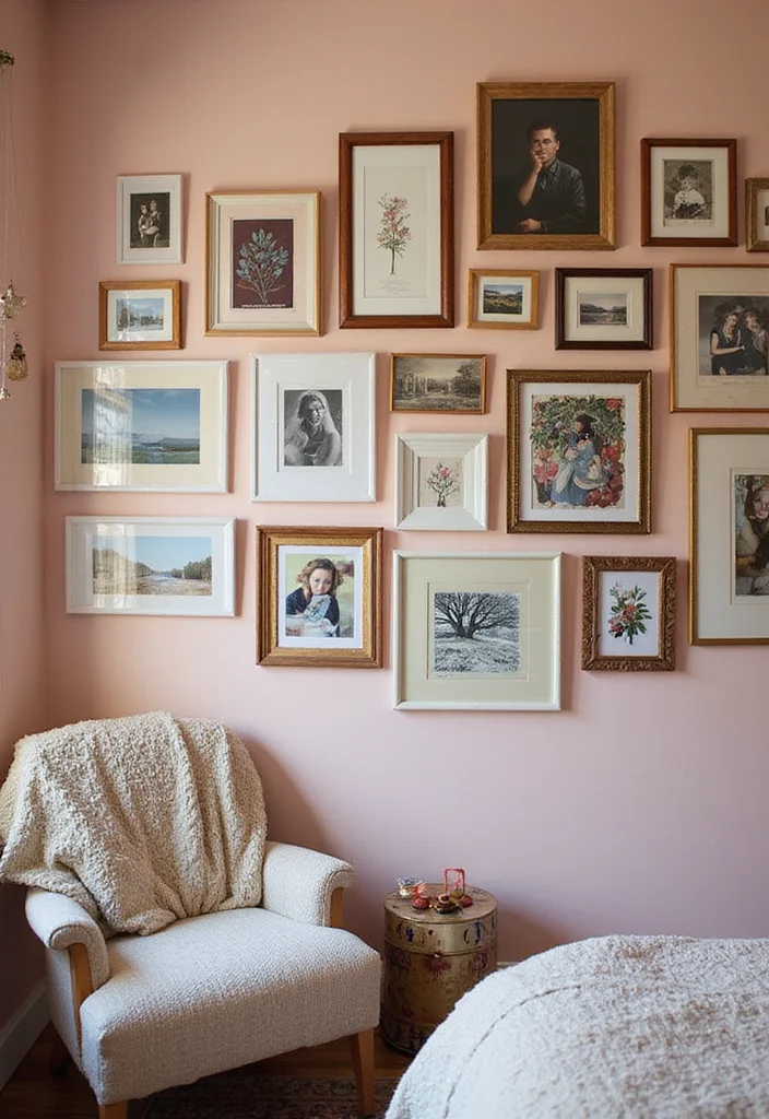 21 Dreamy Bedroom Makeovers That Cost Less Than $100 (You Won't Believe #7!) - 2. Gallery Wall Glam 1