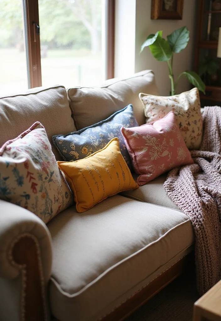 22 Artisan Sustainable Home Furnishings That Support Local Craftspeople! - 4. Upcycled Fabric Throw Pillows 1