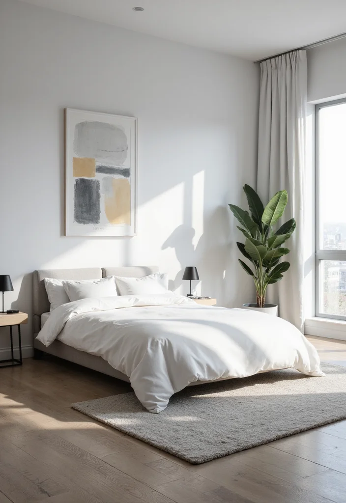 25 Ideas de Decoración de Dormitorio que Transformarán tu Espacio en un Santuario - 3. Minimalismo Moderno 1