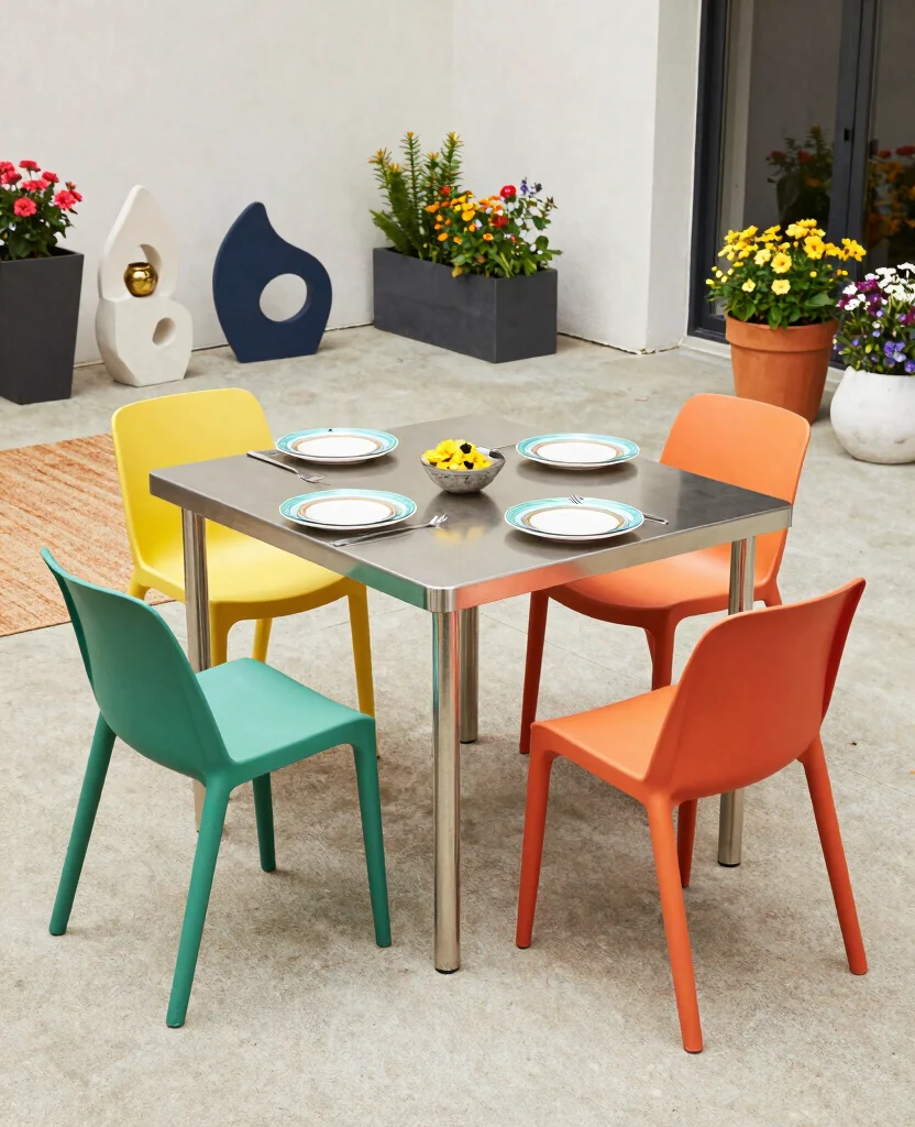 7 Best Outdoor Dining Tables of 2026 - Perfect for Alfresco Gatherings - 2. Modern Minimalist Steel Table 1