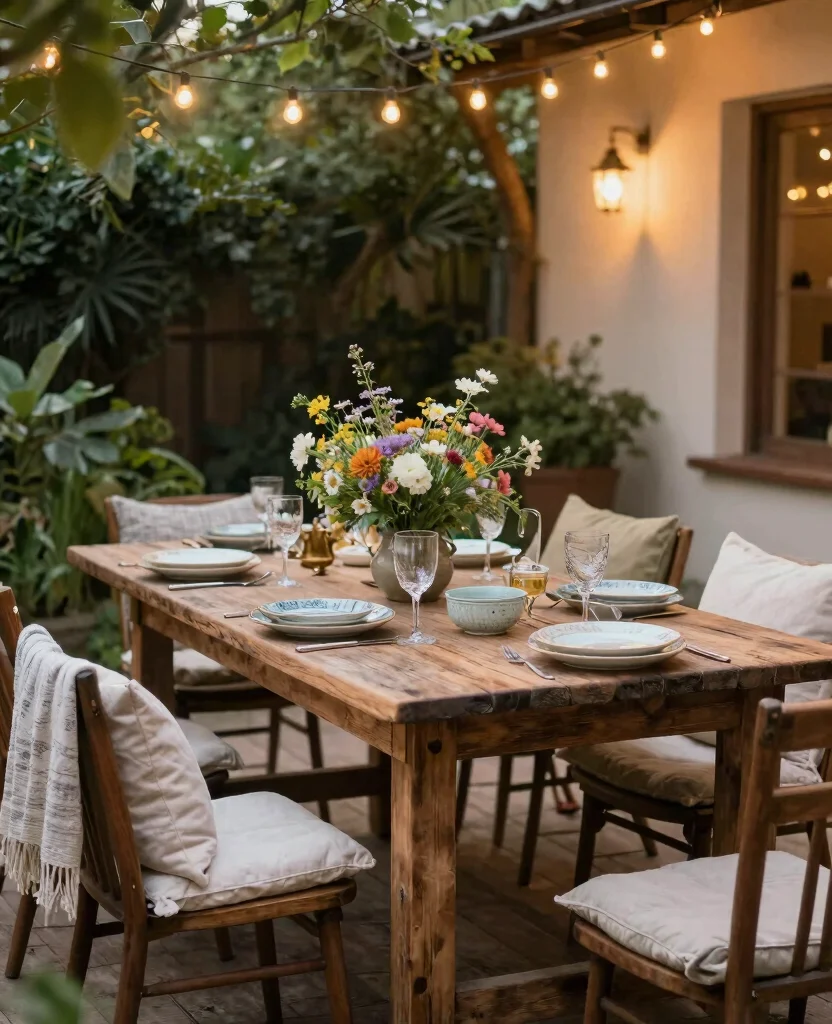 7 Best Outdoor Dining Tables of 2026 - Perfect for Alfresco Gatherings - 3. Rustic Reclaimed Wood Table 1